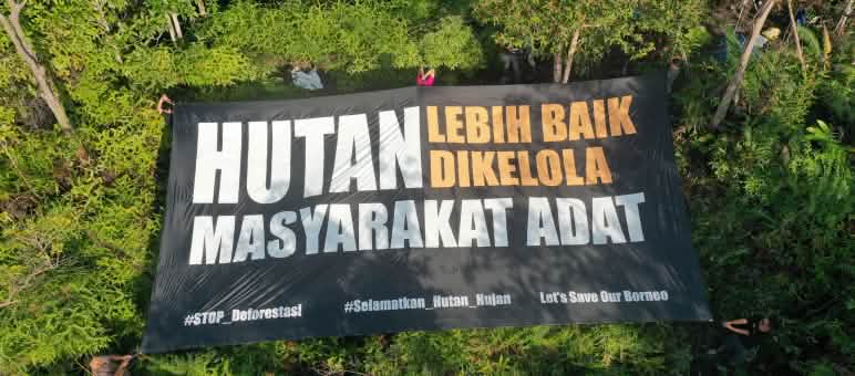 Pesan untuk dunia dari Laman Kinipan Transparen raksasa