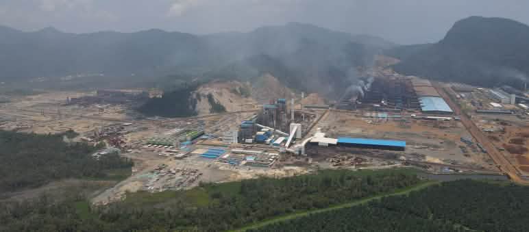 Indonesia Morowali Industrial Park dari atas Indonesia Morowali Industrial Park