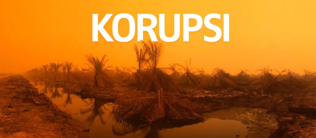 Berantas korupsi di hutan! Kebakaran hutan di Sumatra + teks KORUPSI