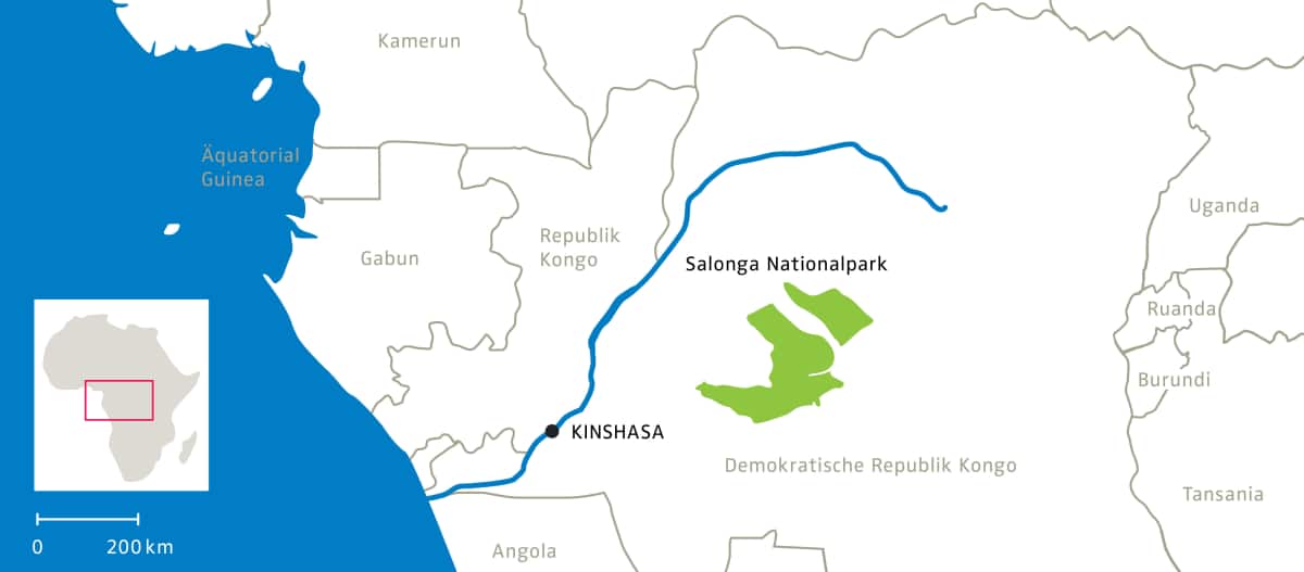 Peta Taman Nasional Salonga di RDK