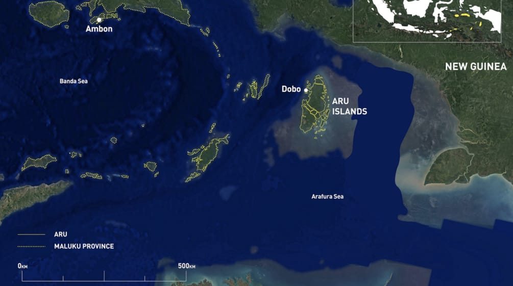 peta pulau Nugini - kepulauan Aru - Australia (dari Utara ke Selatan)